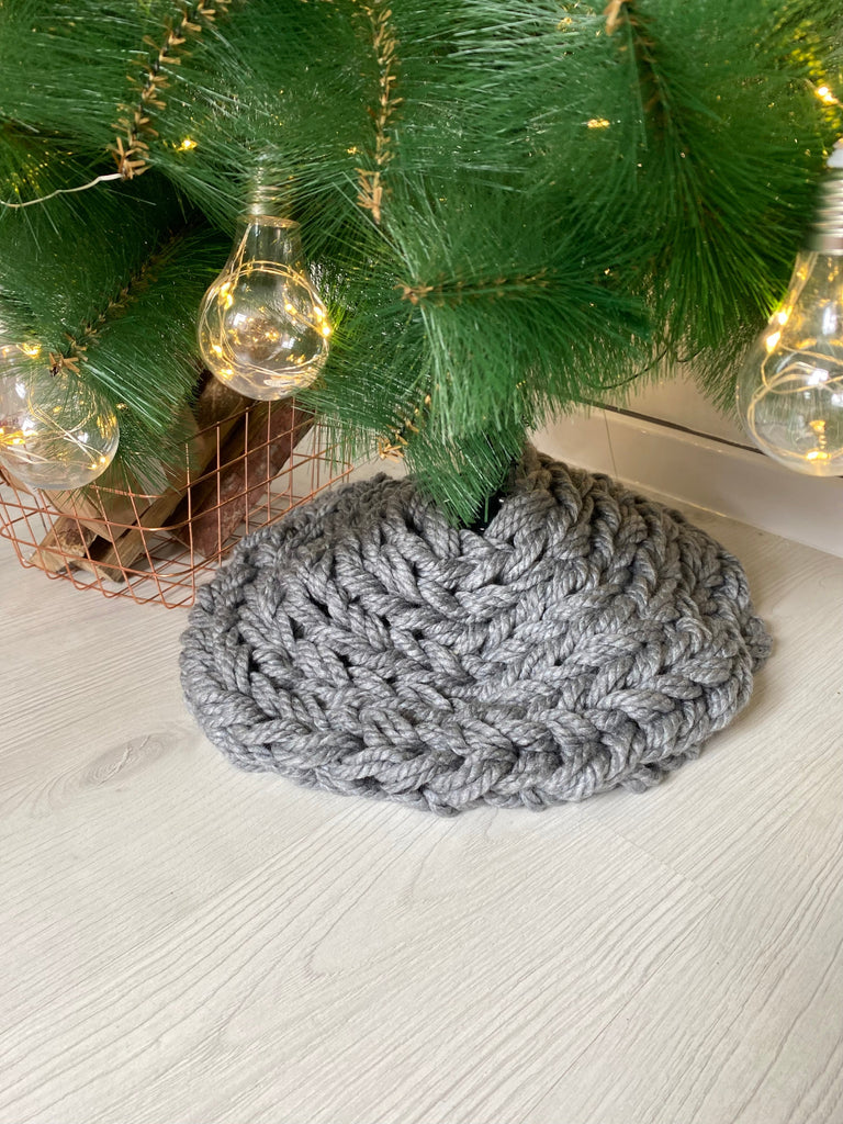 Grey small Christmas tree skirt Anzy Home